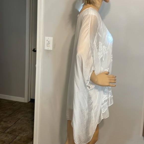 Lace 100% Silk Blouse OS - Picture 4 of 8